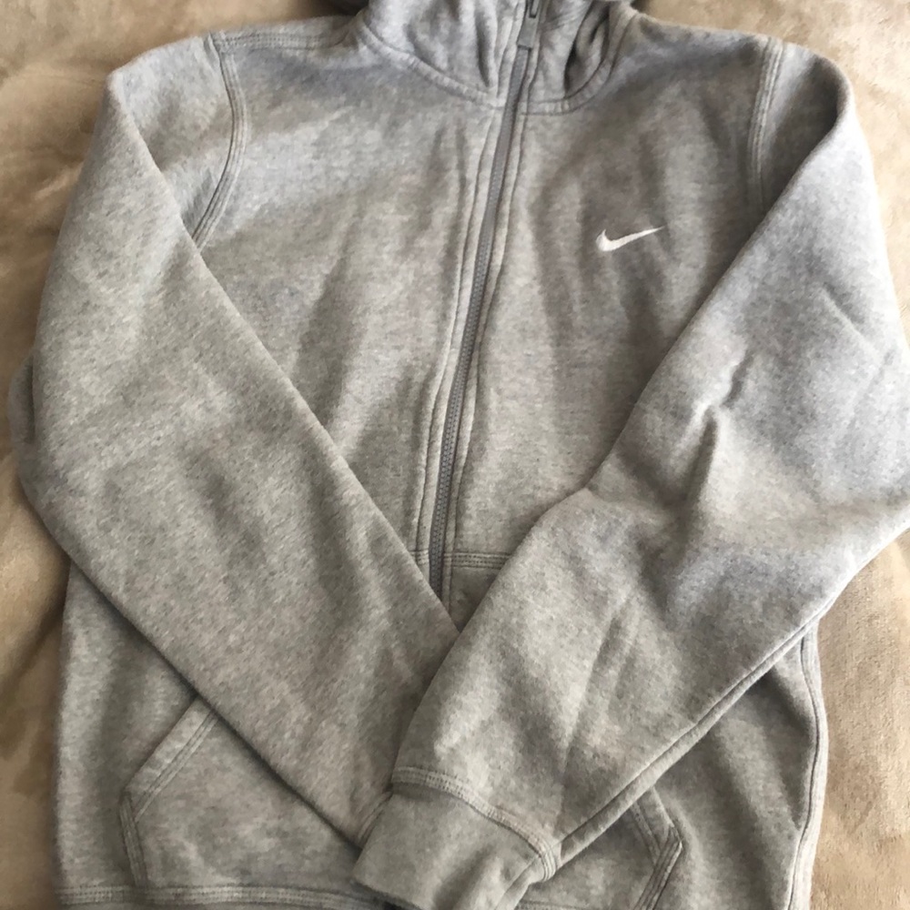 Gray Nike Zip Up Hoodie